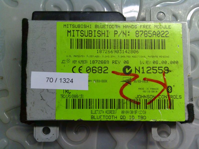 70-1324 Centralina Bluetooth Mitsubishi 8785A022       Mitsubishi  Asx