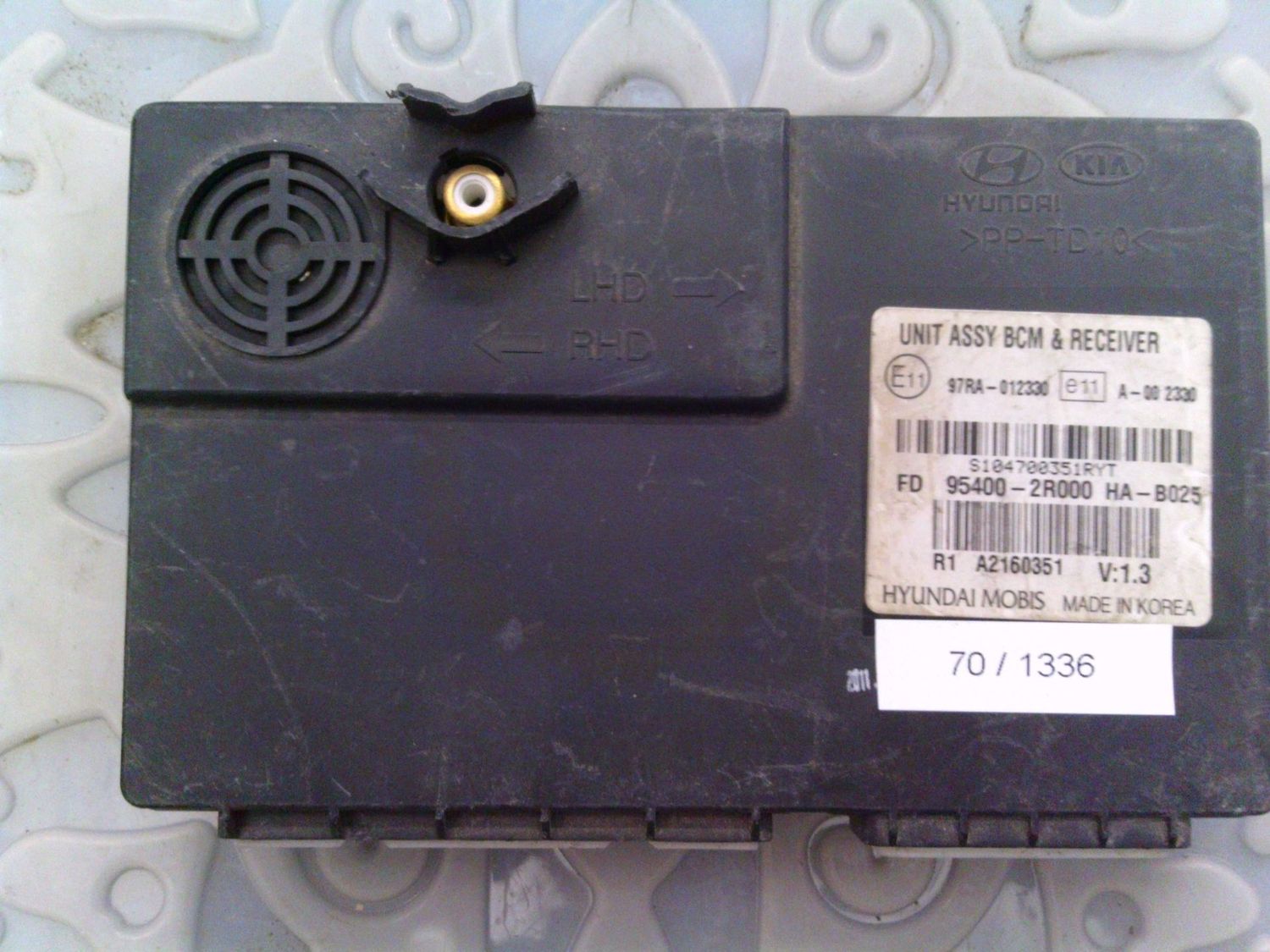 70-1336 Modulo Chiusura Centralizzata Hyundai 95400-2R000 954002R000 HAB025 V: 1.3 UNIT ASSY BCM & RECEIVER Hyundai I 30 70-1336 Modulo Chiusura Centralizzata Hyundai 95400-2R000 954002R000 HAB025 V: 1.3 UNIT ASSY BCM & RECEIVER Hyundai I 30
