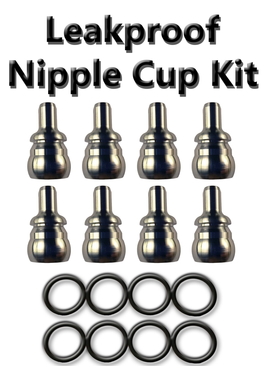 FORD 6.0L Diesel ~Leakproof Nipple Cup/Ball Tube Set of 8-Cups and 8-Extreme Duty Viton Seals  ***NOTE*** OVERNIGHT and 2ND DAY SHIPPING ORDERS MUST BE RECIEVED BY 2:00PM CST
