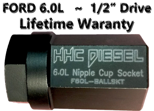 FORD 6.0L Diesel ~Nipple Cup/Ball Tube Socket~ 1/2&quot; Drive, Lifetime Warranty  ***NOTE*** OVERNIGHT and 2ND DAY SHIPPING ORDERS MUST BE RECIEVED BY 3:00PM CST