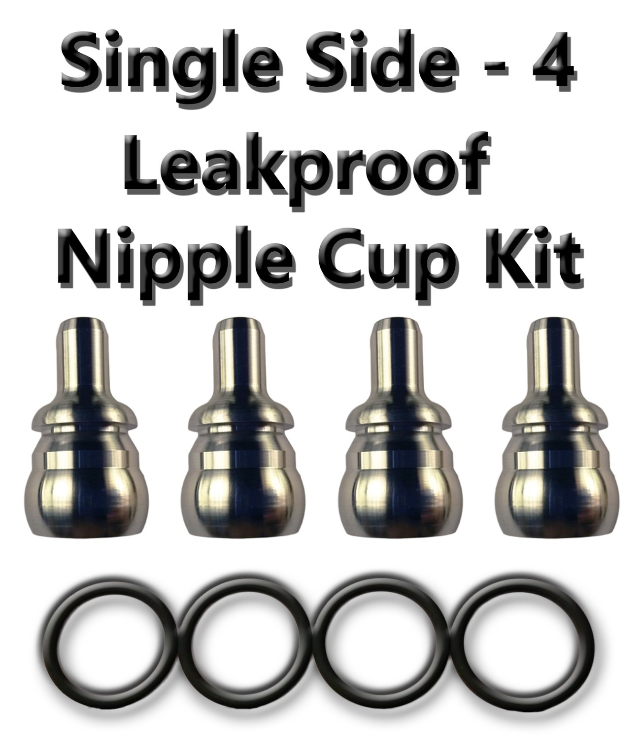 FORD 6.0L Diesel ~ Single Side Leakproof Nipple Cup/Ball Tube Set (4-Cups, 4-Extreme Duty Viton Seals)  ***NOTE*** OVERNIGHT and 2ND DAY SHIPPING ORDERS MUST BE RECIEVED BY 2:00PM CST