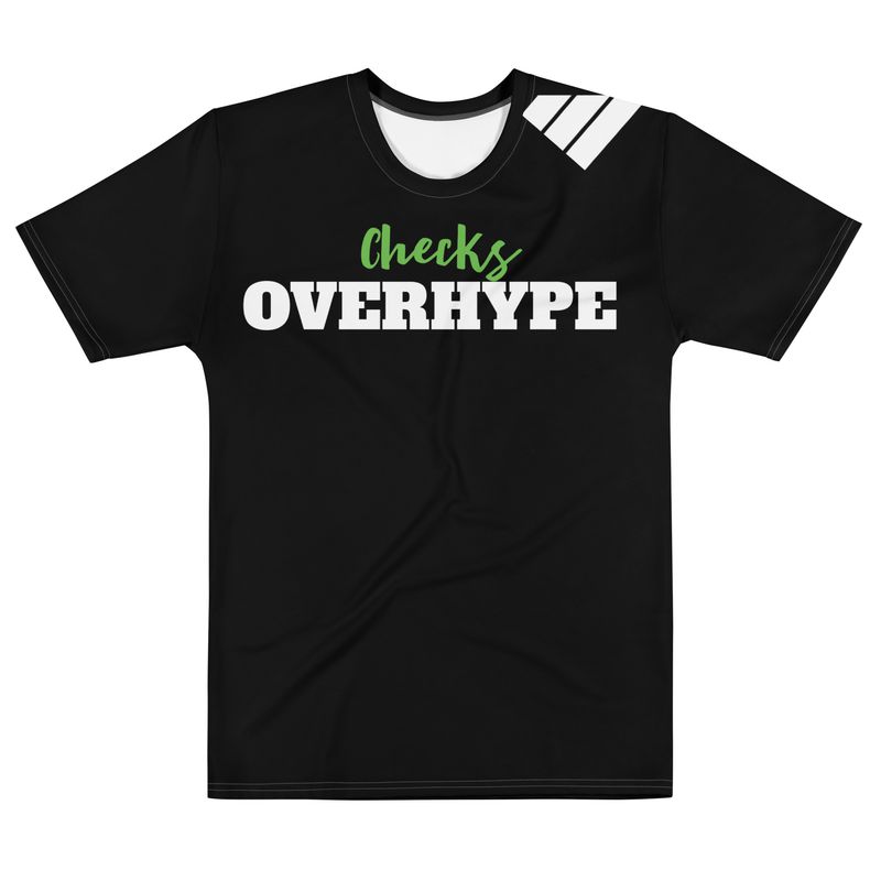 HULK Green Checks OVERHYPE First Quarter All Stars Black W White Stripes Men&#39;sT-shirt