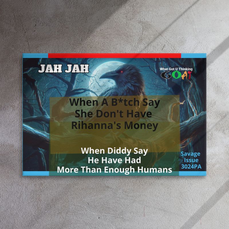 What Got You Thinking Jah Jah(G.O.A.T Magazine Savage Issue 3024 Post Apocalypse Crow View  Edition) Thin canvas