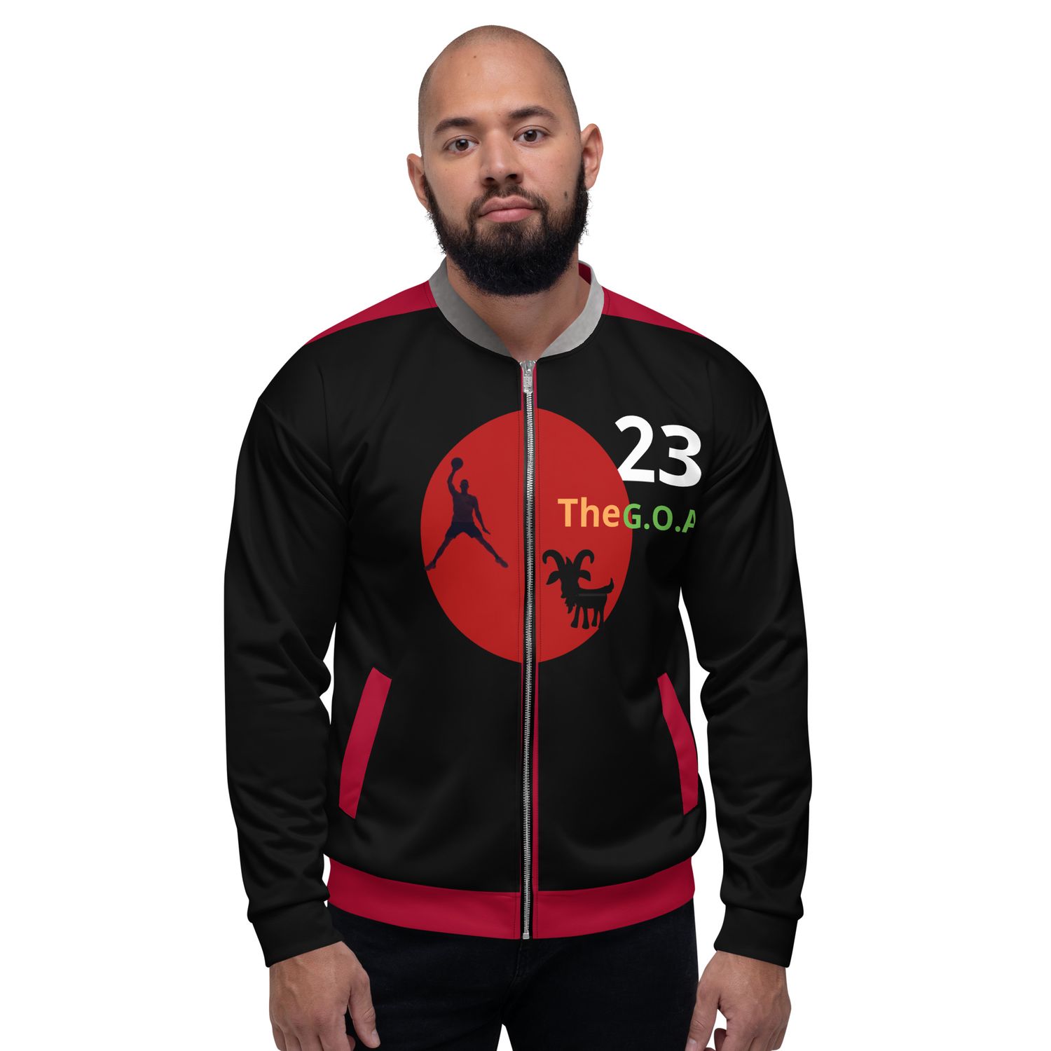 23 The G.O.A.T(Faded Bull GOAT&#39;S Eye View Booker T Speech Edition) Unisex Bomber Jacket