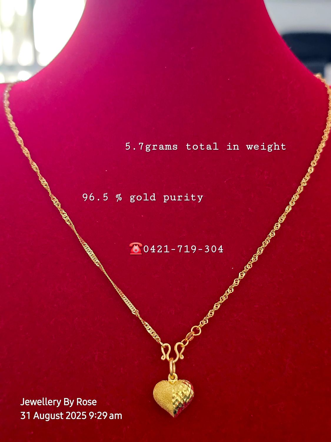 Classic Gold Heart Twist Necklace Set ❤️🩵💜