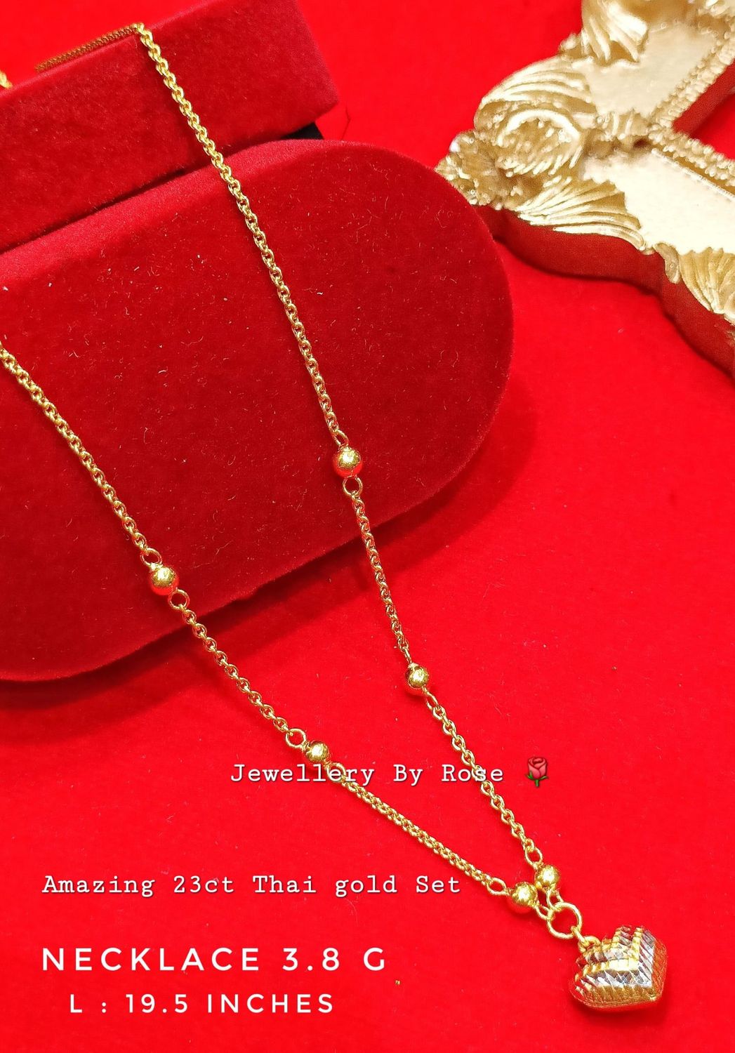 Classic Gold Heart Two-Tone  Necklace Set ❤️🩵💜