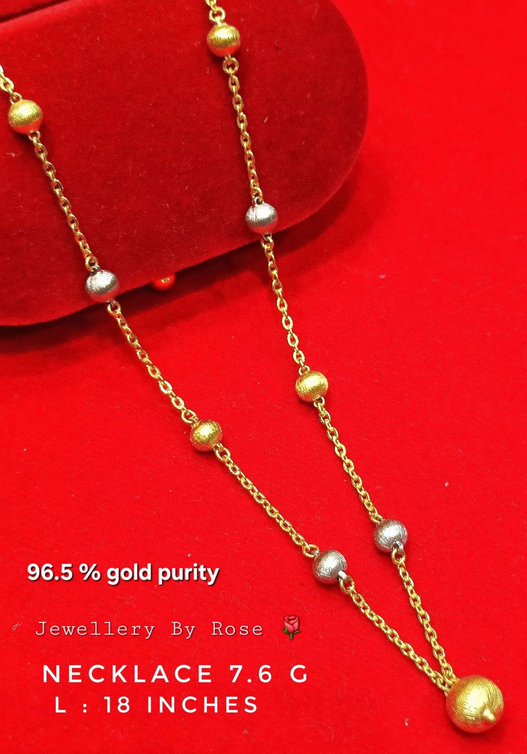 Two- tone  23Carat Thai Gold Balls Necklace