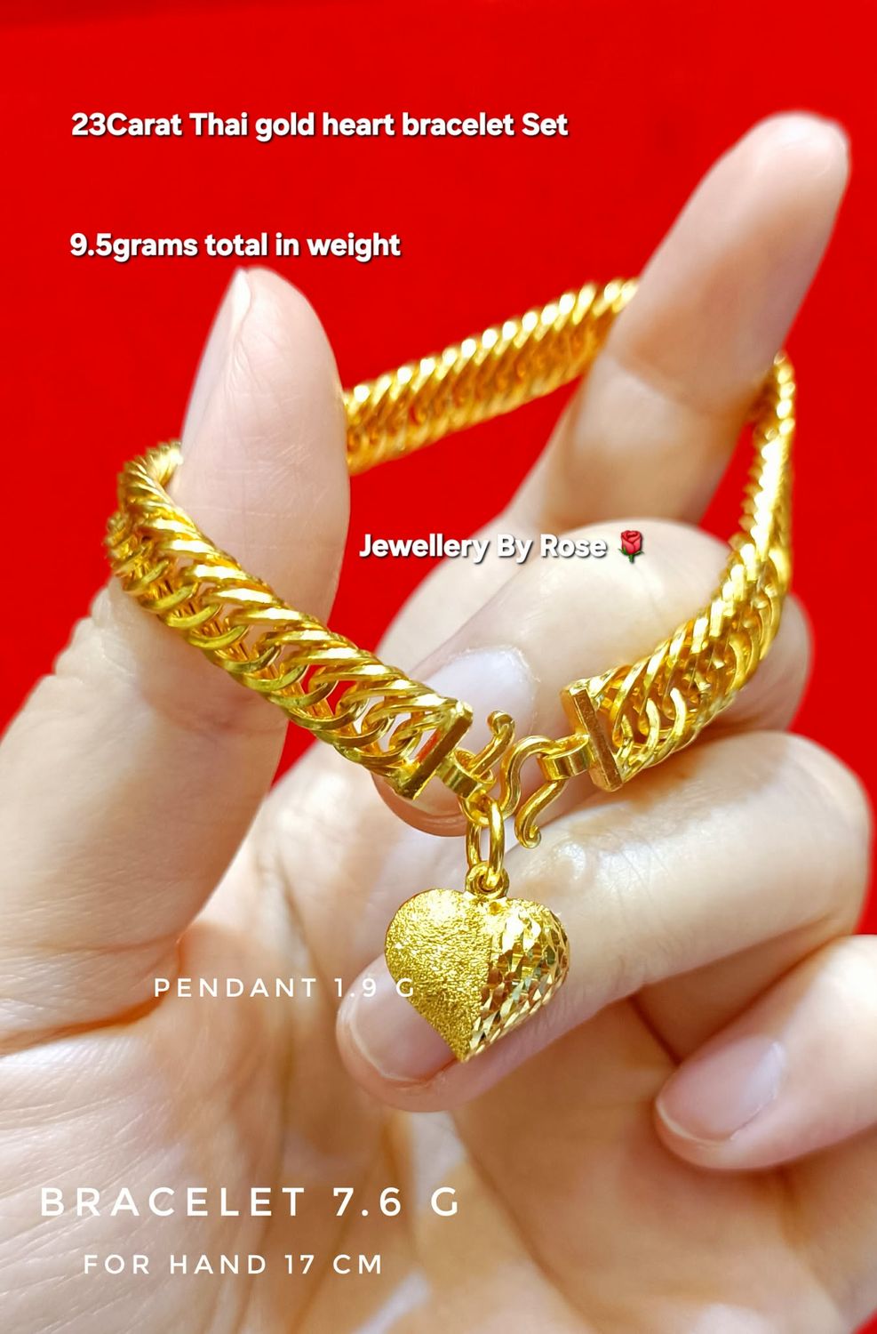 Stunning gold twist bracelet heart Set ❤️