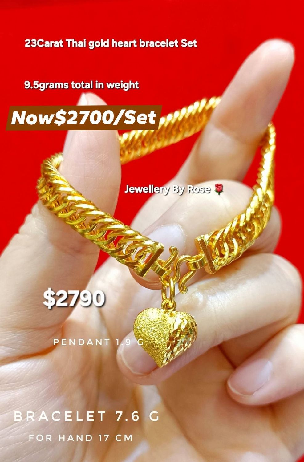 Stunning gold twist bracelet heart Set ❤️