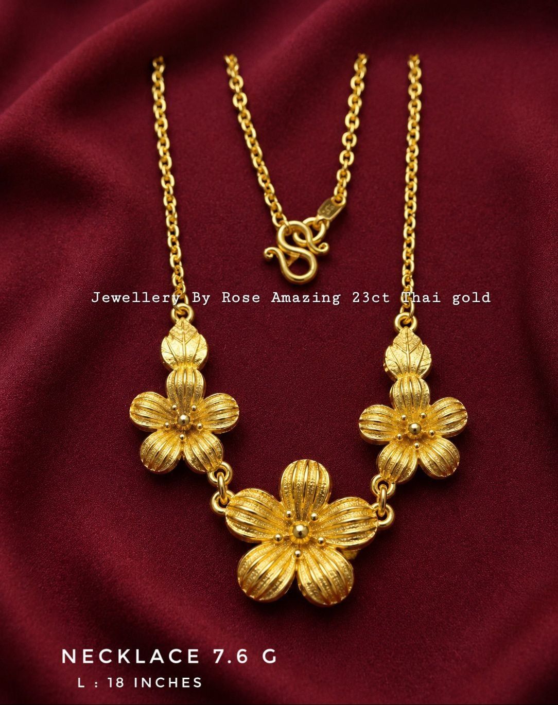 Unique 23ct Thai gold flower Necklace 🌺🌸🌼🌻