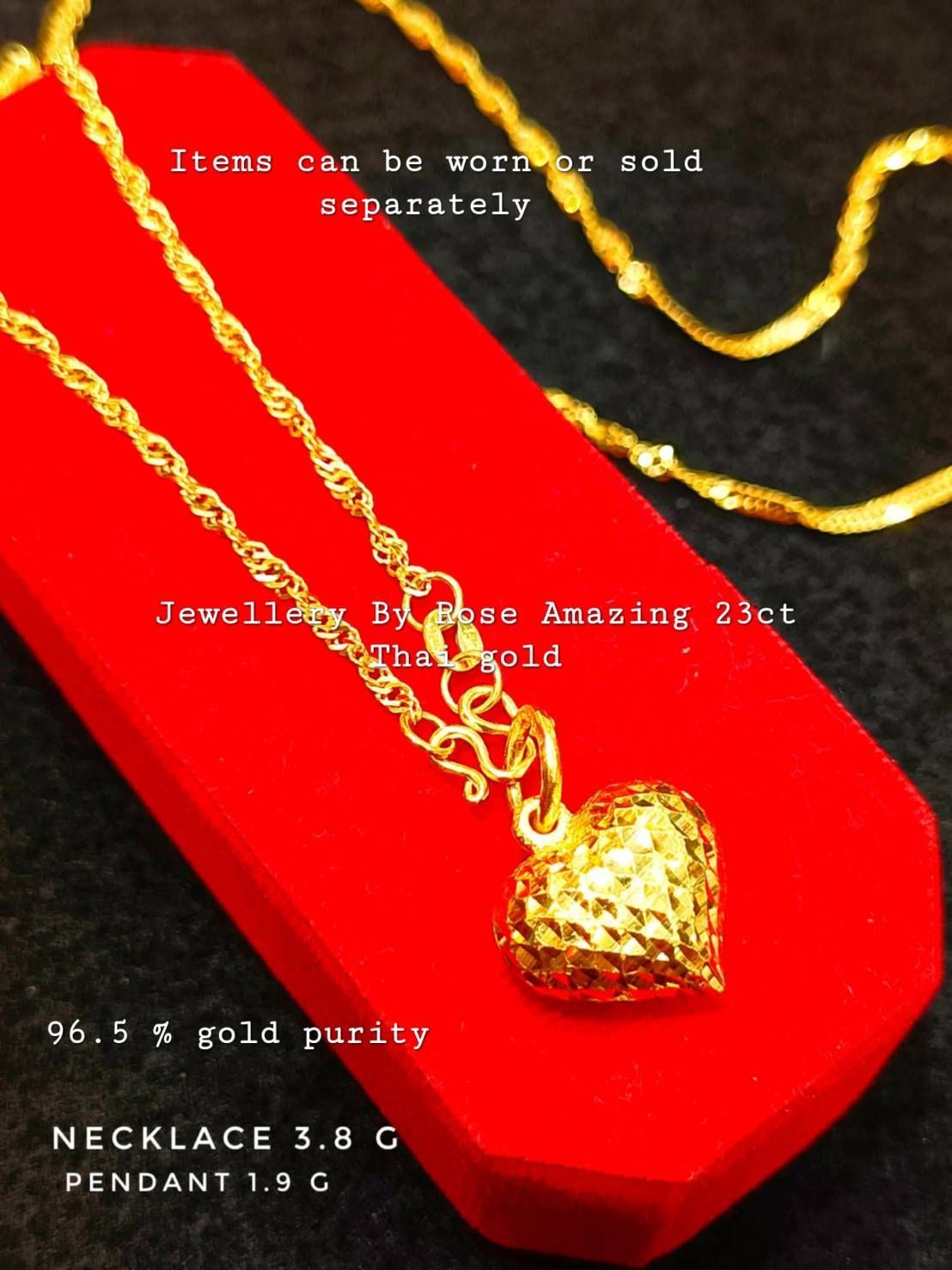 Gold twist heart Necklace Set