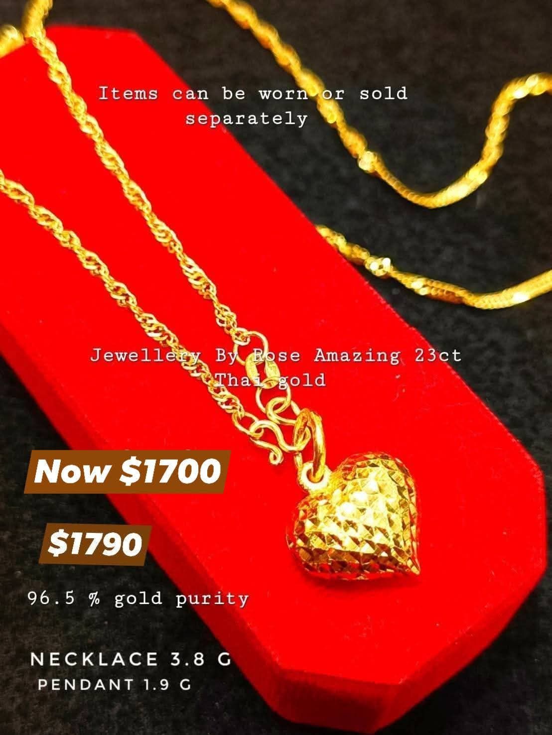Gold twist heart Necklace Set