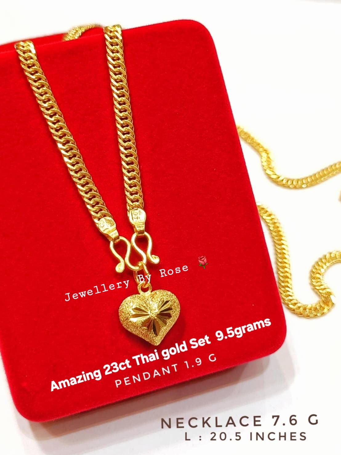 Unique Gold  Heart Necklace Set💚💛🧡