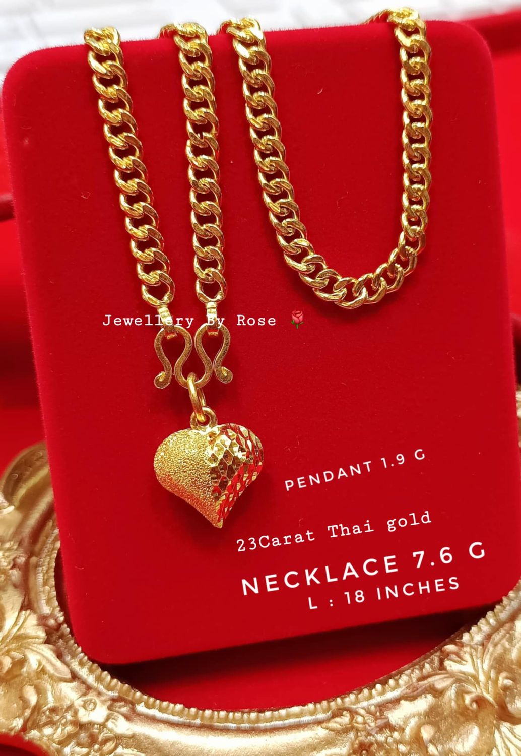 Gold Heart Necklace Set 💛 💖 #1