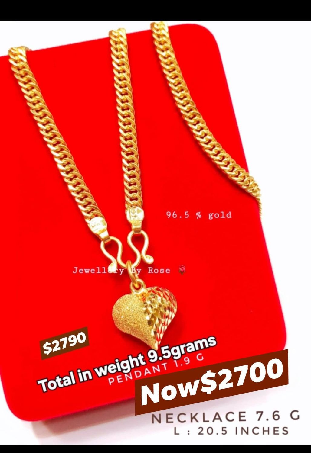 Elegant  Gold Heart Necklace Set 💛🧡🩷