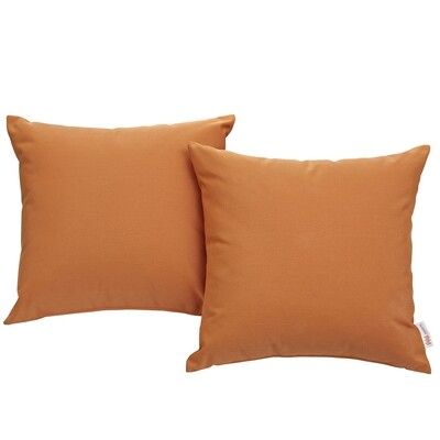 Hinsdale Patio 2 Piece Pillow Set  17" x 17" in Orange