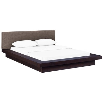 Halstead Platform Queen Bed with Cappuccino Frame | 4 Colors