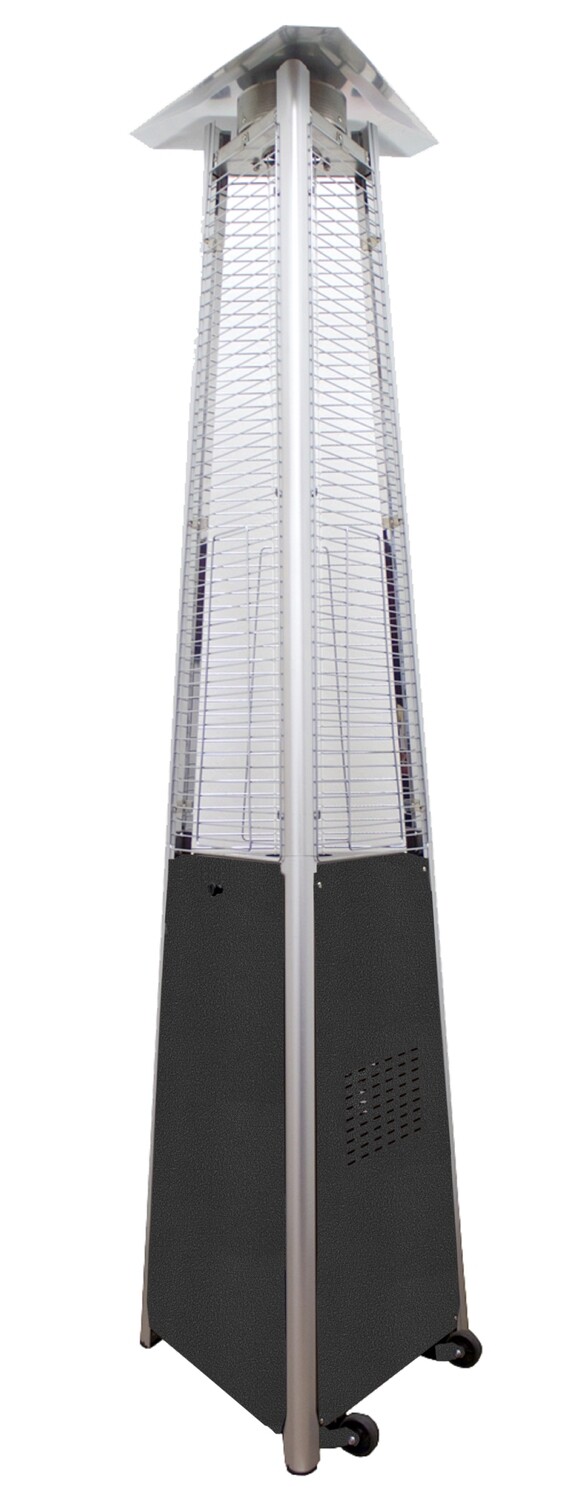 Commercial Grade Glass Tube Patio Heater | Hammered Silver