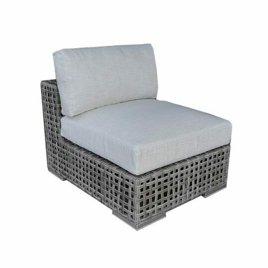 Portofino Open-Weave Wicker Sectional Armless Chair