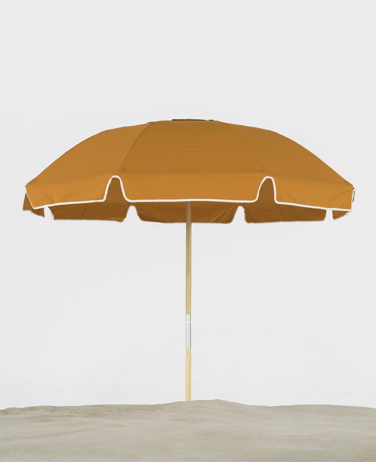 Avalon 7.5' Ash Wood Pole Beach Umbrella with Valance