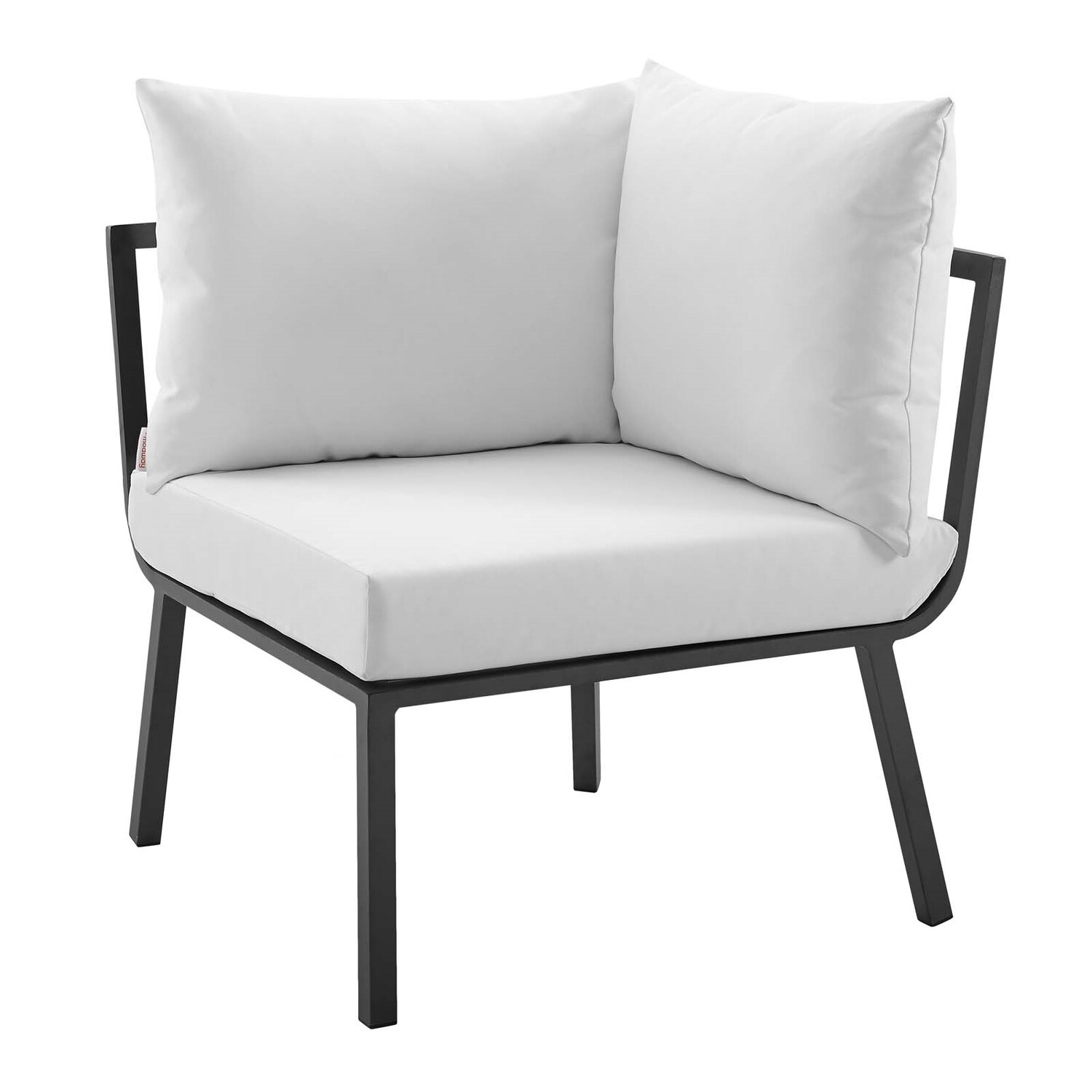 River North Patio Sectional Sofa Corner Chair | Slate Aluminum Frame