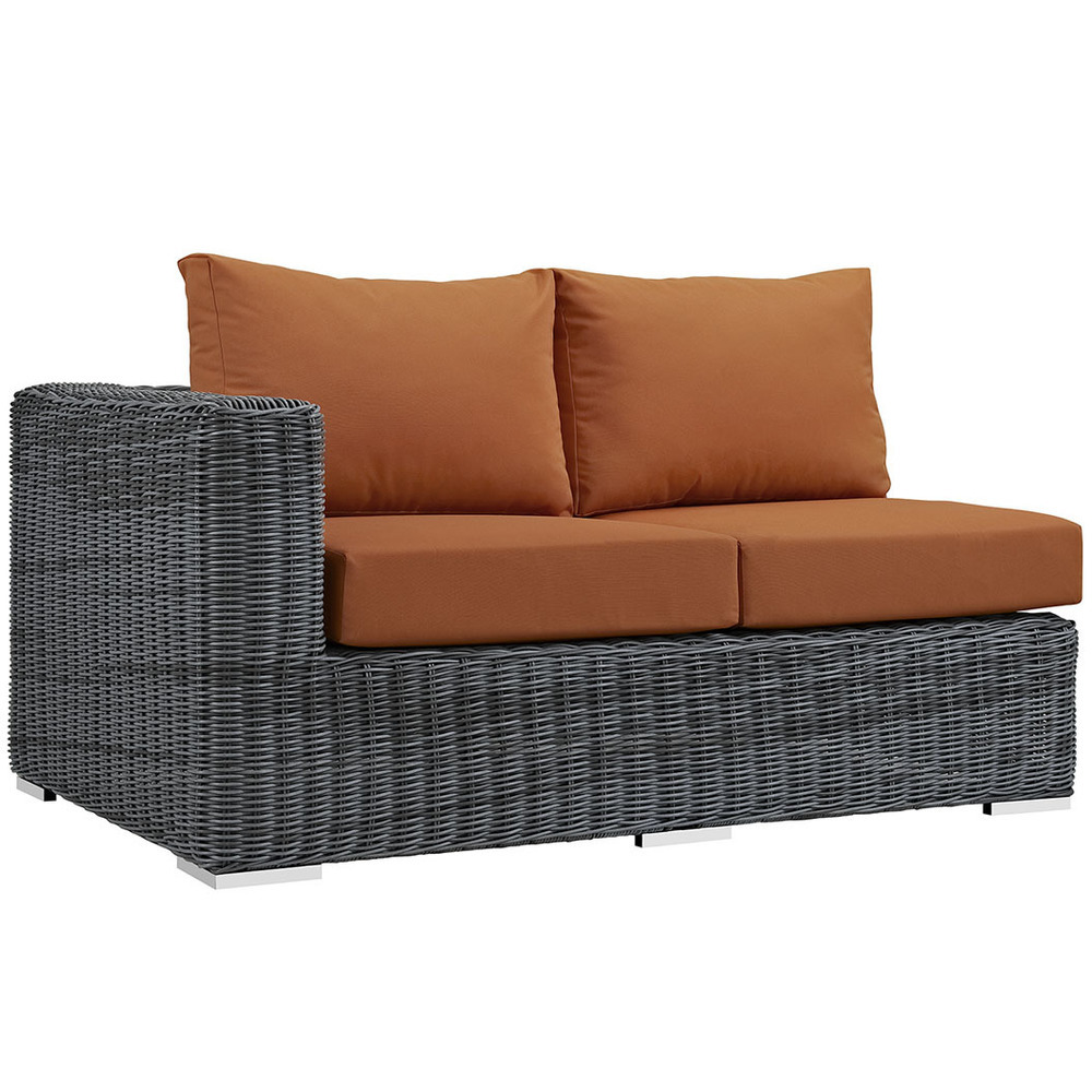 North Avenue Patio Sectional Left Arm Loveseat with Sunbrella® Cushion
