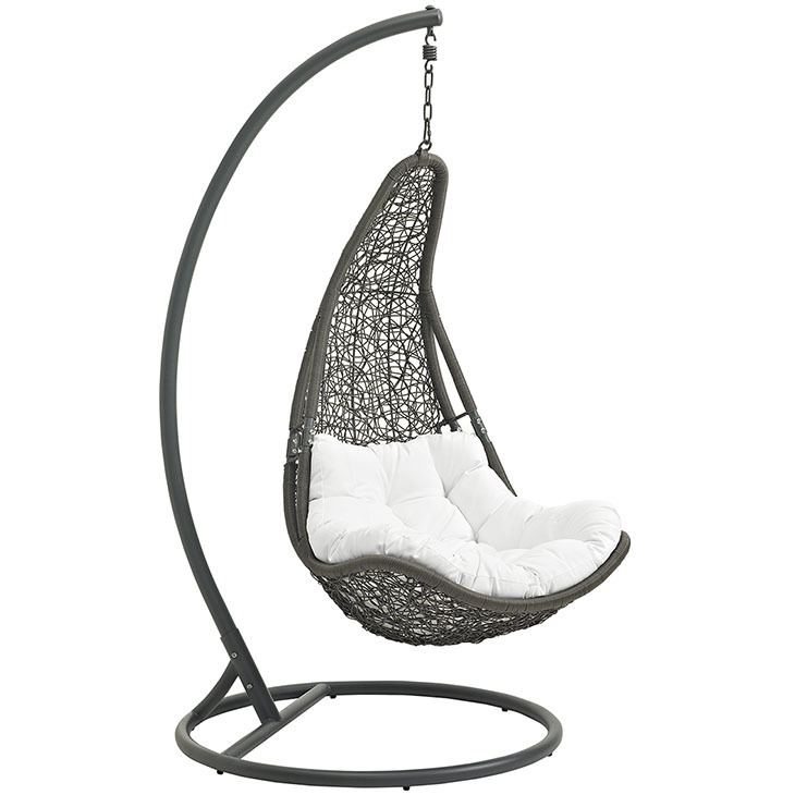 Resolve Swing Lounge Chair | Gray | White Cushion