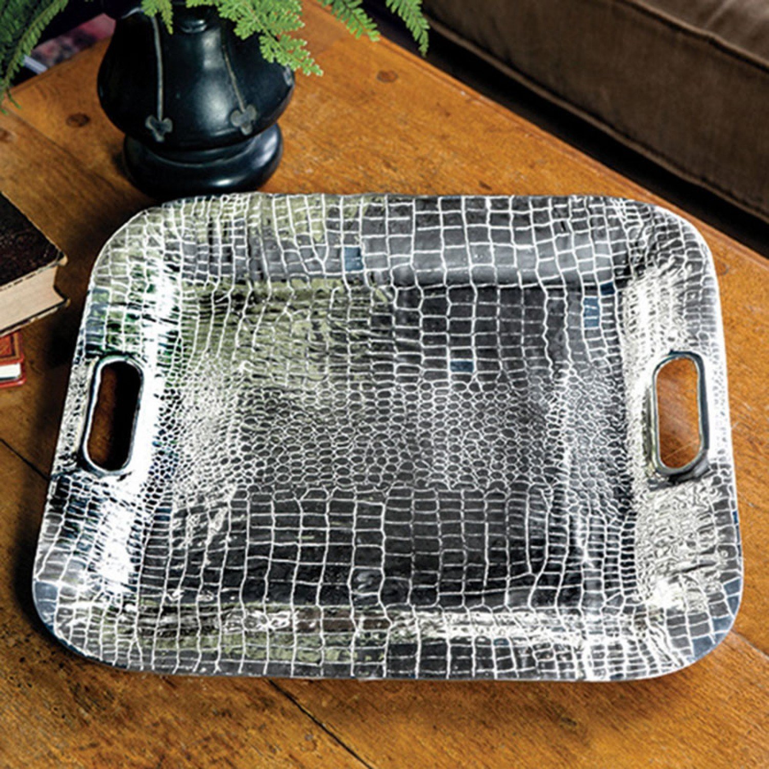 Croc Square Tray with Handles