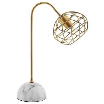 Brass and White Marble Table Lamp