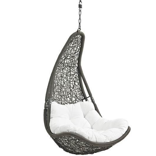 Hanging Resolve Swing Lounge Chair | Bronze | White Cushion