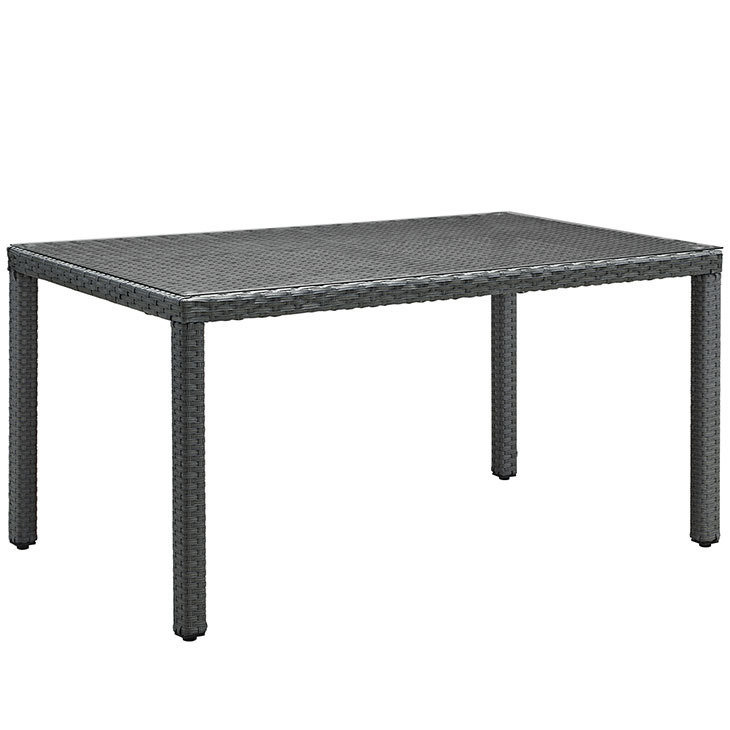 Soho 59" Patio Dining Table with Glass Top