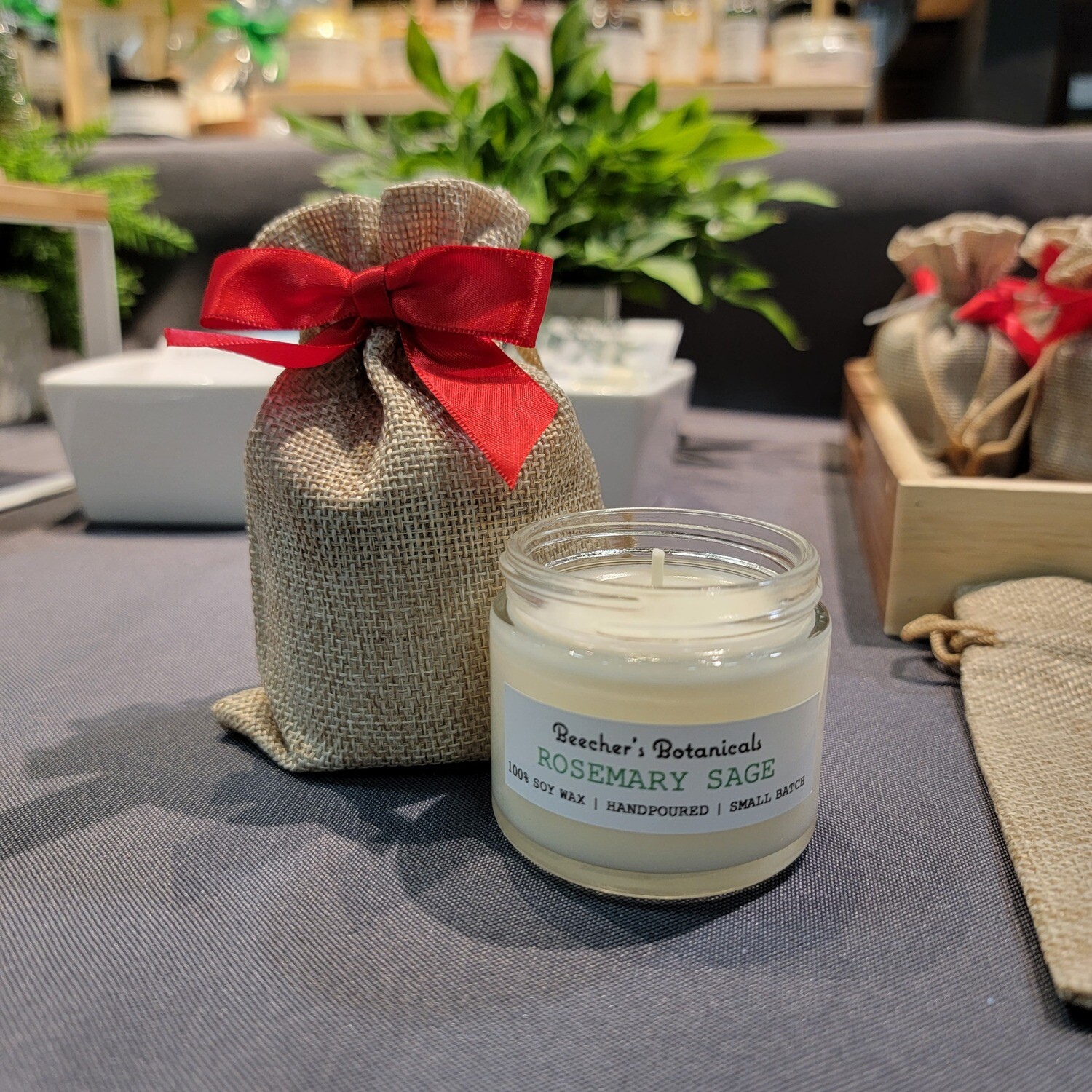 MINI CANDLE in BURLAP BAG