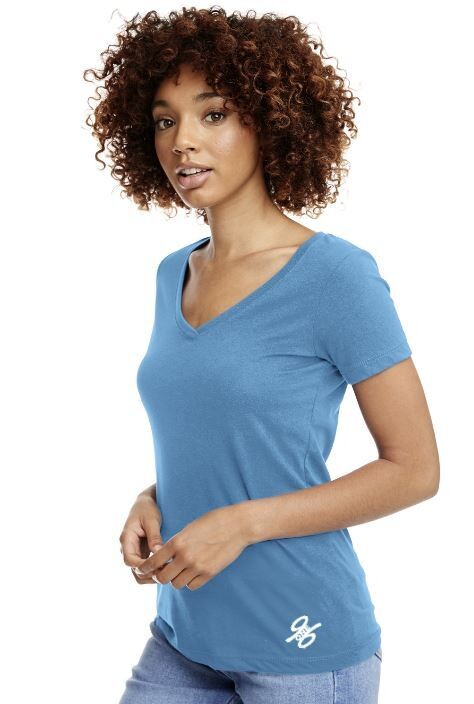 Ladies Short Sleeve V Neck T Shirt - 916MID
