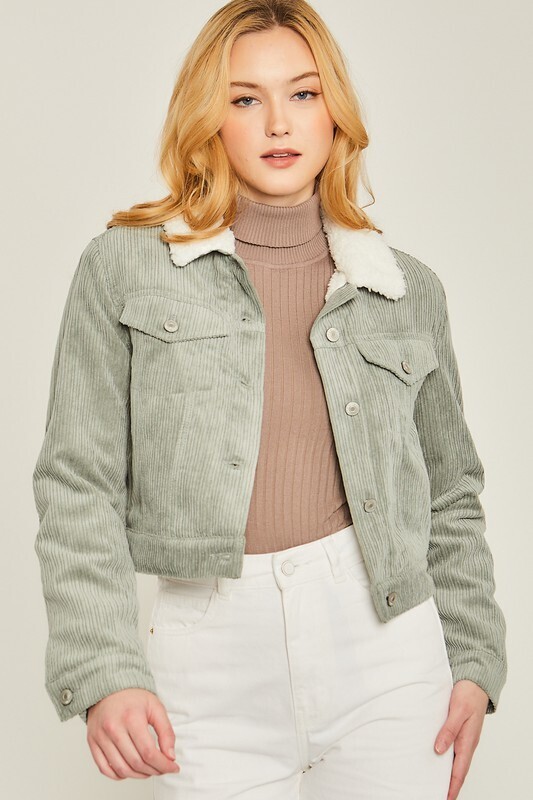 Mint green sale corduroy jacket