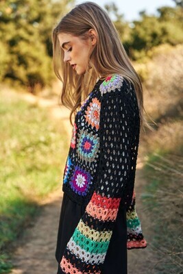 Davi&Dani Grandma Square Chrocheted Sweater
