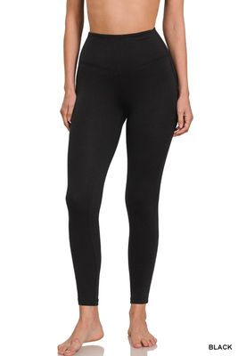 Zenana Black Brushed Full Length Leggings