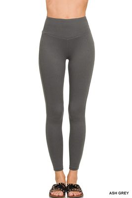 Zenana Charcoal Brushed Full Length Leggings