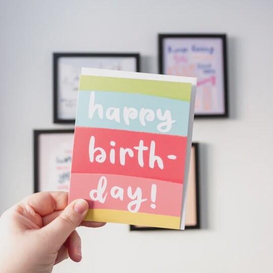 Colourful Stripes Birthday Card