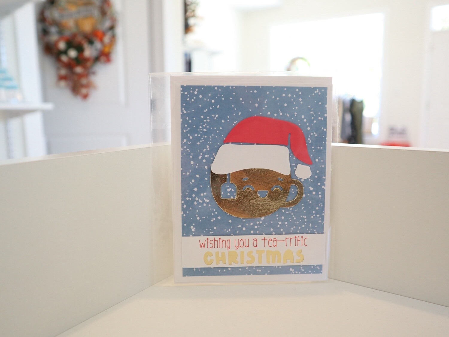 "Wishing you a tea-riffic Christmas" Card