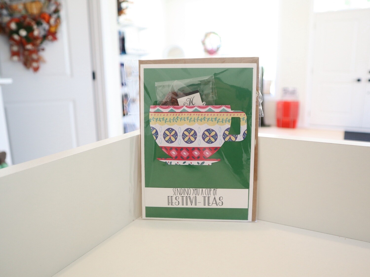 "Sending you a cup of festivi-teas" Card