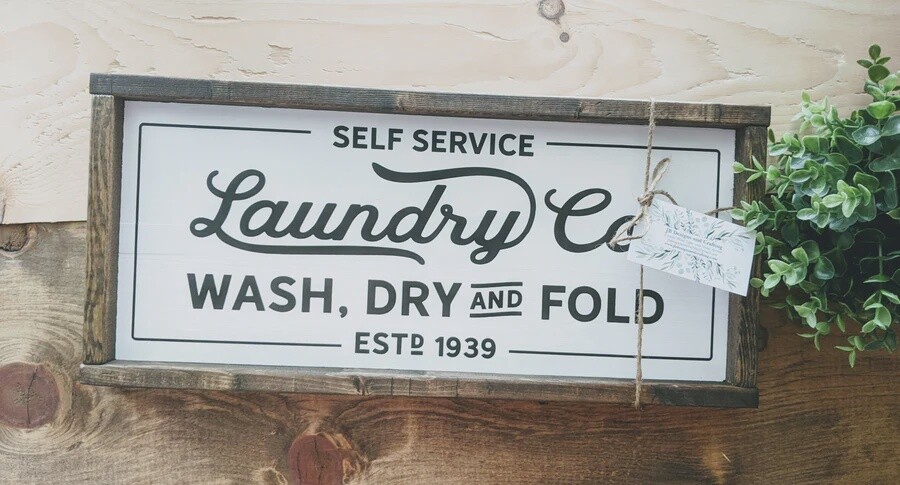 Self Service Laundry Sign