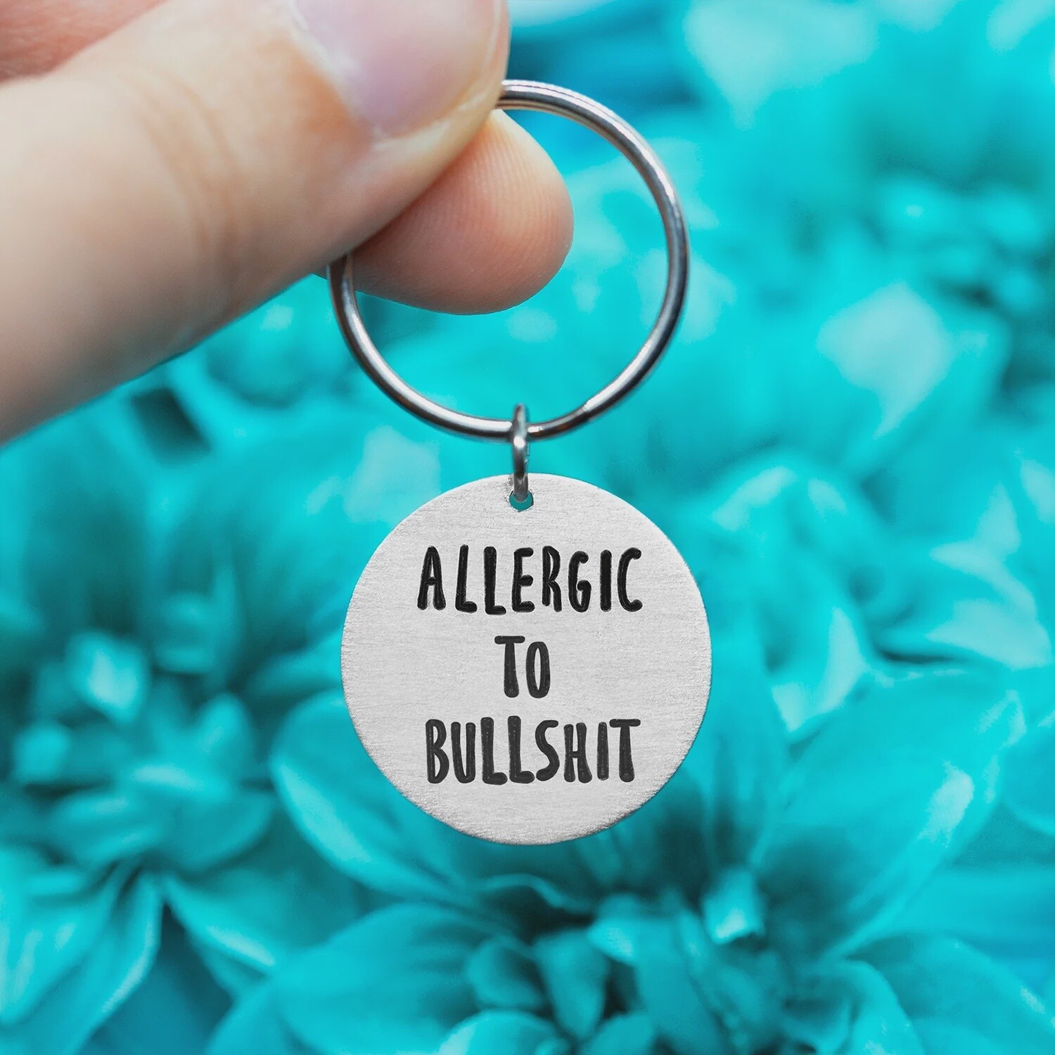 “Allergic to bullshit” Keychain