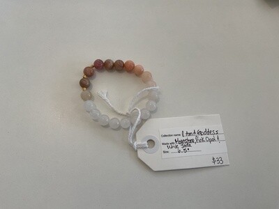 Moonstone, Pink Opal & White Jade - I Am A Goddess Bracelet