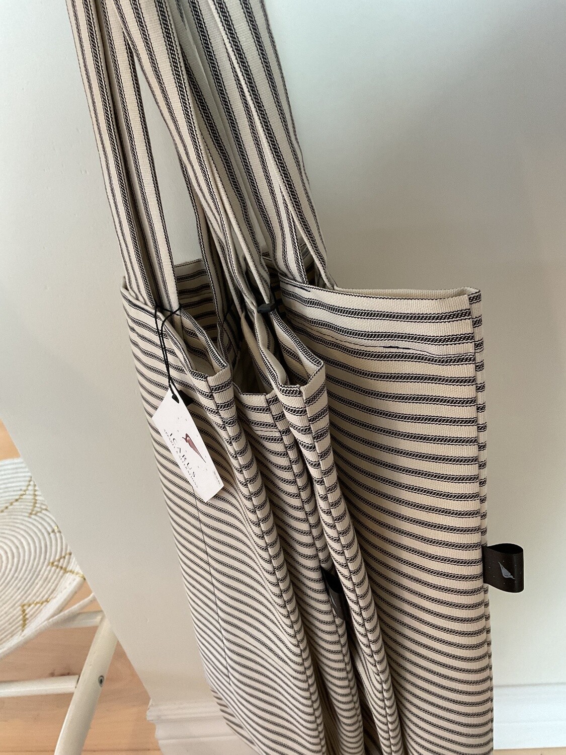White Striped Tote Bag