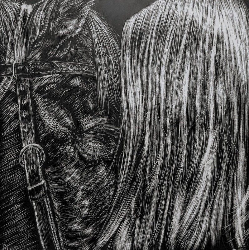 Girl &amp; Her Horse - Print