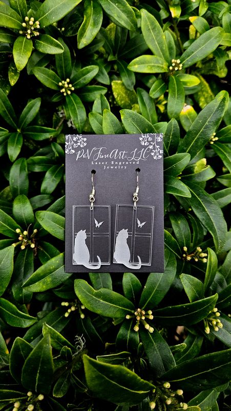 Cat Window Earring