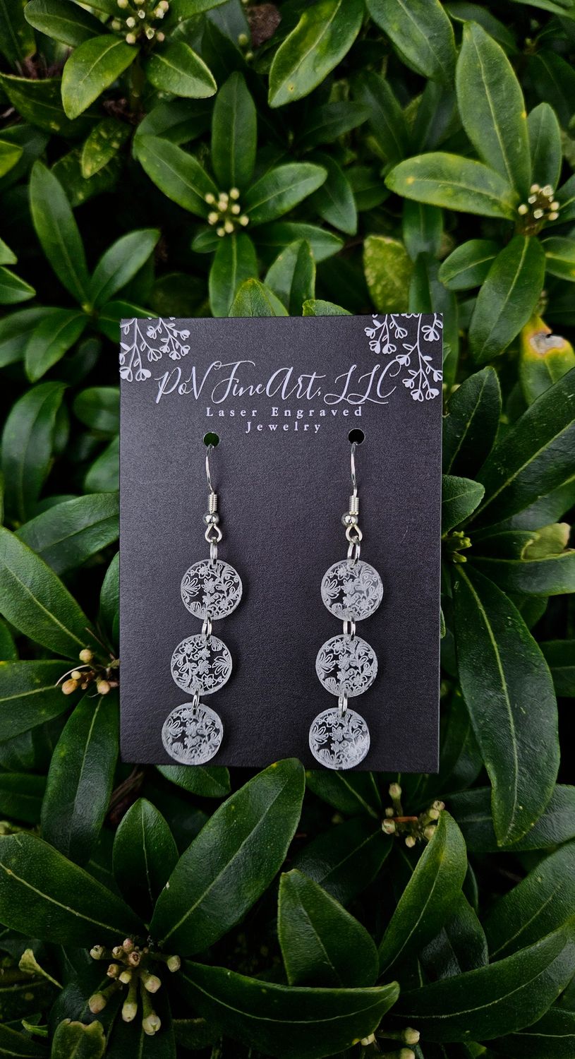 Damask 3 stack Acrylic Earrings