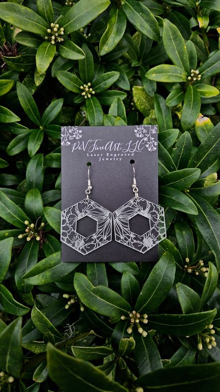 Floral Hexagon Earrings