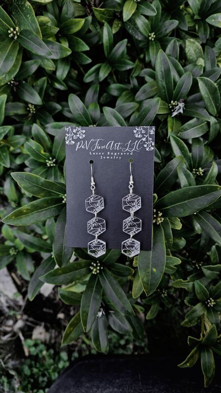 Floral Hexagon Earrings