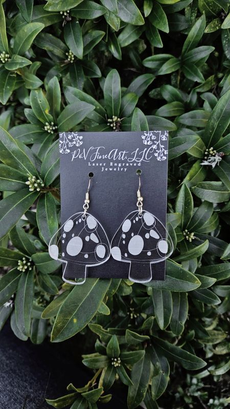 Mushroom Clear Acrylic Earrings